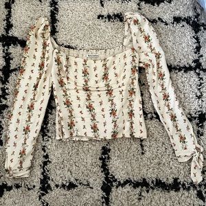 reformation Floral Print Square Neckline Crop Top - WORN ONCE